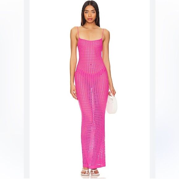 Superdown Revolve Pink Winona knit maxi dress New Medium - Picture 1 of 4